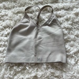 SETACTIVE SCULPTFLEX™ RIBBED V - OAT MILK Bra Top
